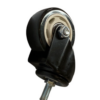 Rodaja Pvc Negra Con Tornillo Y Balero Bola Doble Giratoria