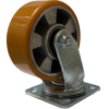 Rodaja Pu Con Rin De Aluminio Giratoria Rueda De 5" X 2" Cap